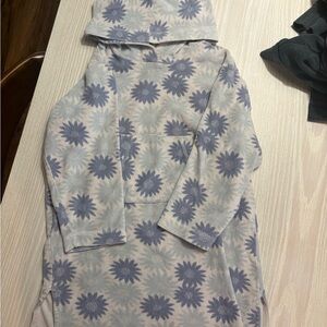 Boden Blue and White Floral Hoodie